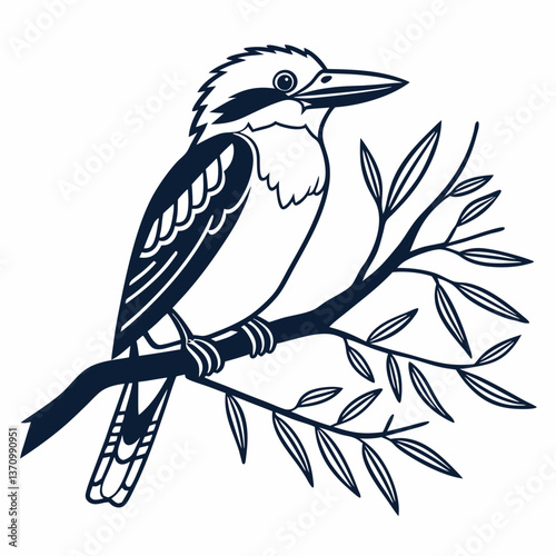 kookaburra silhouette icon vector