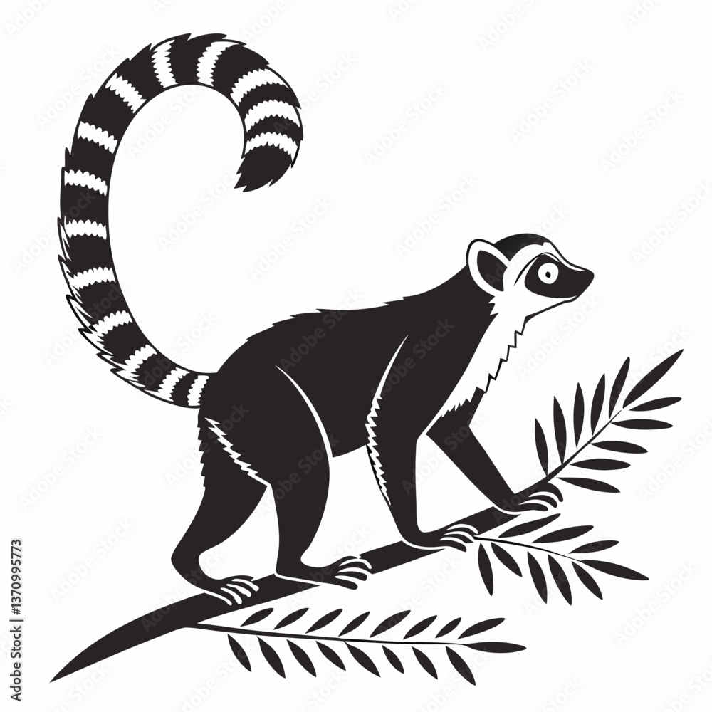 Obraz premium lemur silhouette icon vector