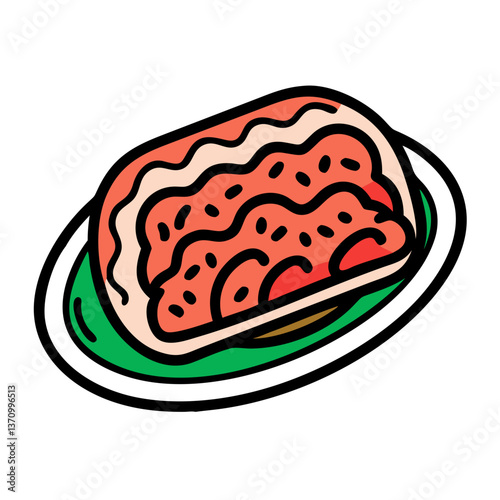 meatloaf vector art, meatloaf icon, food vector illustration