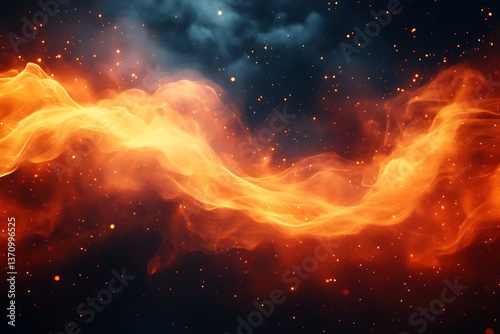 Fiery Wave Abstract Background.