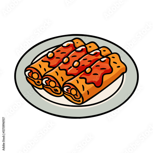 enchiladas vector art, enchiladas icon, food vector illustration