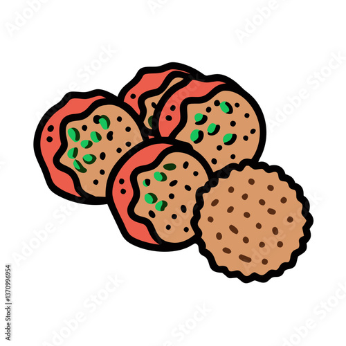 falafel vector art, falafel icon, food vector illustration