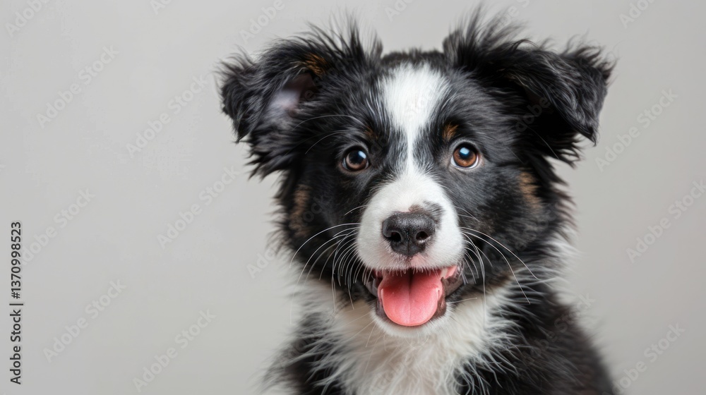 Adorable Mini Aussie Puppy Portrait: Happy, Playful Dog Adorable Mini Aussie Puppy Portrait: Happy, Playful Dog