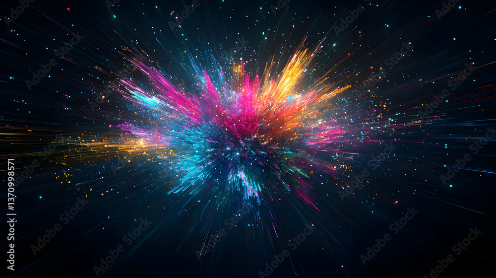 Fototapeta premium Colorful Explosion Digital Art Design