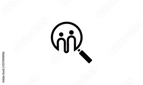 magnifying glass logo design for community logo