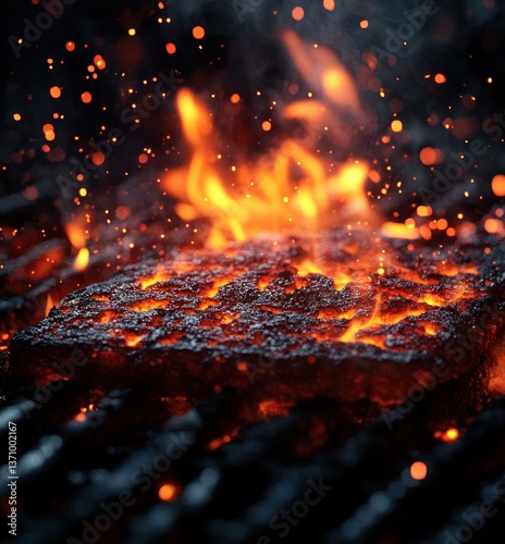 Fiery Embers: A Close-Up of Glowing Coals
