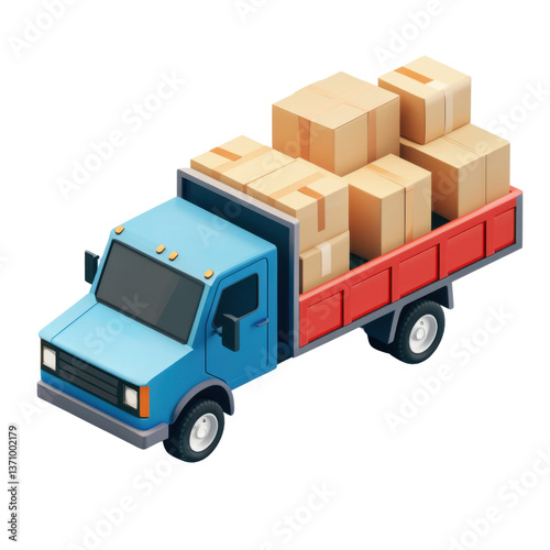 isometric 3d person tracking a package on a mobile phone, png illustration on transparent background