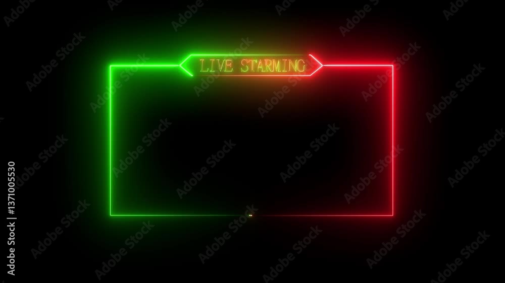 live streaming neon text frame animation box frame neon frame live streaming game live.
