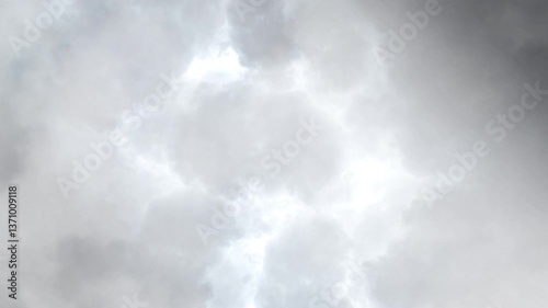 thick white clouds in the sky and thunderstorm