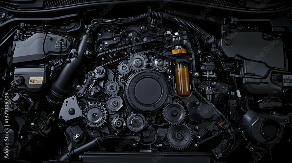 Fototapeta premium Detailed View Of Modern Automotive Engine