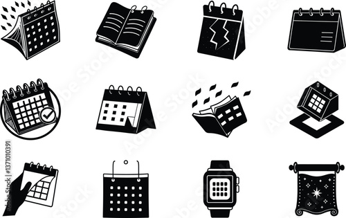 Calendar Icons Scheduling, Planning, Time Management, Organization, Events