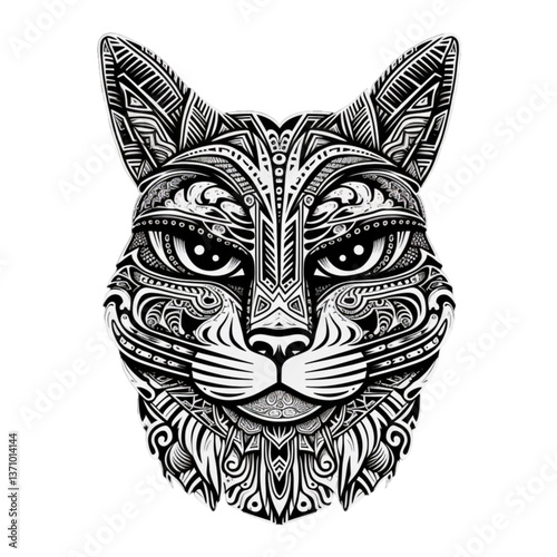 Cartoon Cat Curious Standing Posing Isolated [with spaces]
