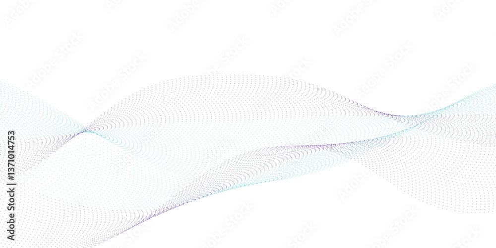 Halftone flowing wavy gradient dots shape isolated on transparent background. Digital future technology concept. Design for web design, music, cover, technology, science, data, banner, flayer, poster. Halftone flowing wavy gradient dots shape isolated on transparent background. Digital future technology concept. Design for web design, music, cover, technology, science, data, banner, flayer, poster.