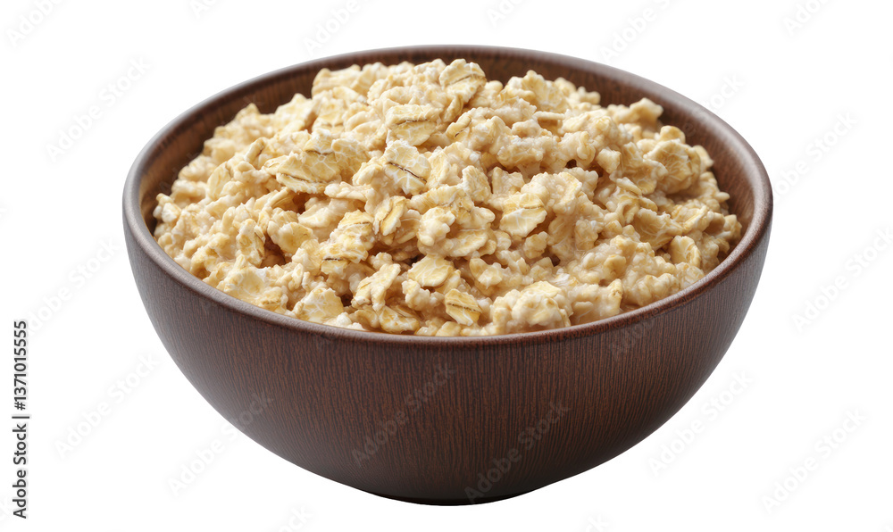 Bowl of oatmeal on a transparent background, showcasing a healthy breakfast option Bowl of oatmeal on a transparent background, showcasing a healthy breakfast option