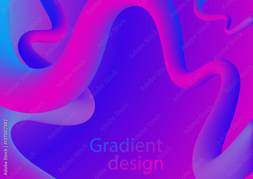 Obraz premium The gradient line. Liquid art of colorful shapes. Modern colorful design of graceful shapes. Dynamic color flow. A design element