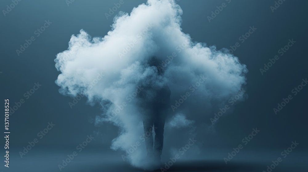 Obraz premium Person shrouded in smoke mysterious ethereal vibe