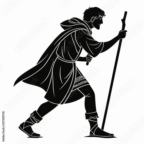 Merlin black silhouette icon vector