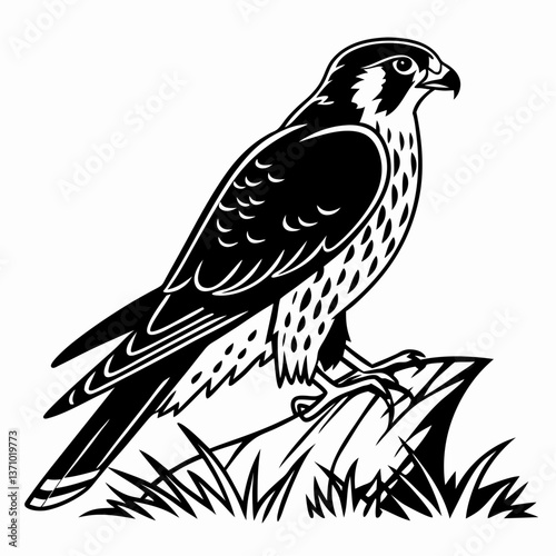 Merlin black silhouette icon vector