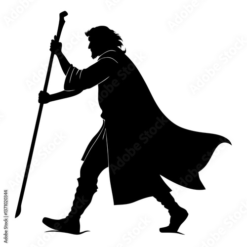 Merlin black silhouette icon vector