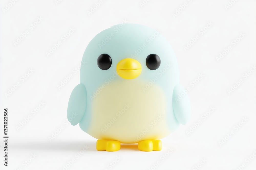 Cute light blue penguin figurine, smooth surface, simple design, adorable Cute light blue penguin figurine, smooth surface, simple design, adorable
