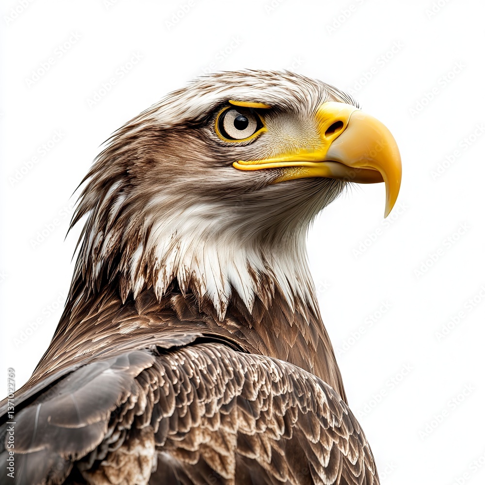 Fototapeta premium Photo of White-tailed Eagle isolated on white background