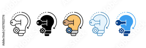 Success Key  Icon Set Multiple Style Collection