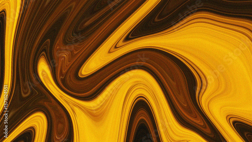 Golden and brown fluid abstract art with smooth, flowing waves and rich, dynamic textures.