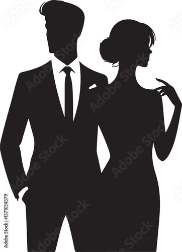 Silhouette of a couple dancing together