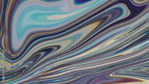 A mesmerizing abstract swirl of vibrant blues, purples, and golds with fluid, wavy motion.
