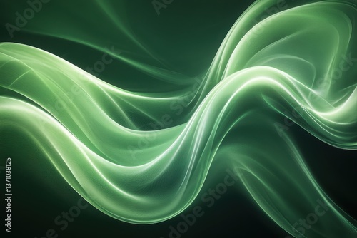 Abstract green gradient background with smooth light to dark transition