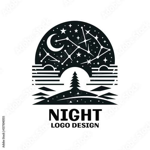 Night Vector Logo Design