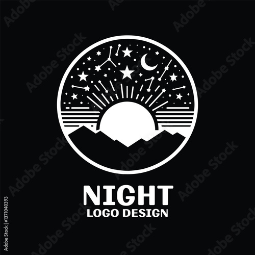 Night Vector Logo Design