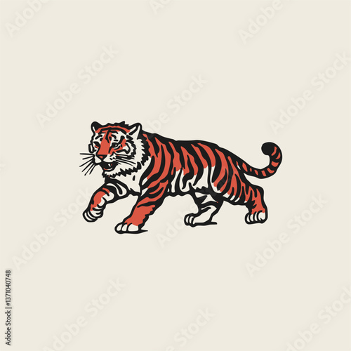 Vintage Tiger Illustration – Hand Drawn Wild Animal Artwork for Tattoos, Posters, or Graphic Design