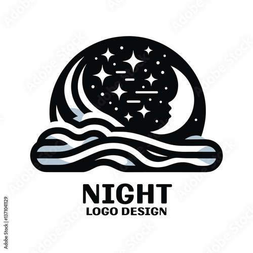 Night Vector Logo Design