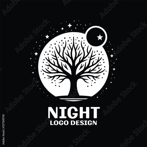 Night Vector Logo Design