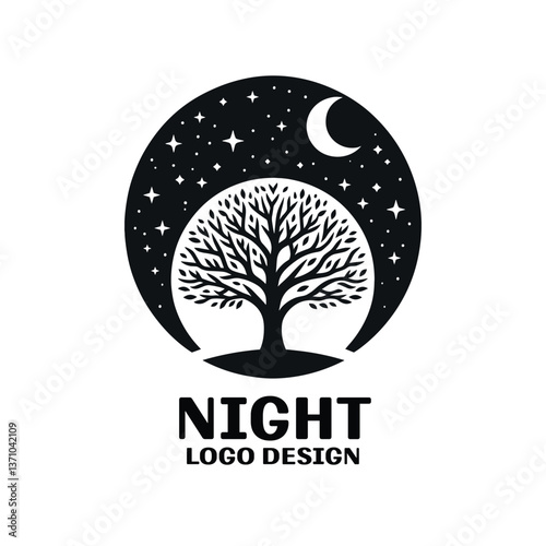 Night Vector Logo Design