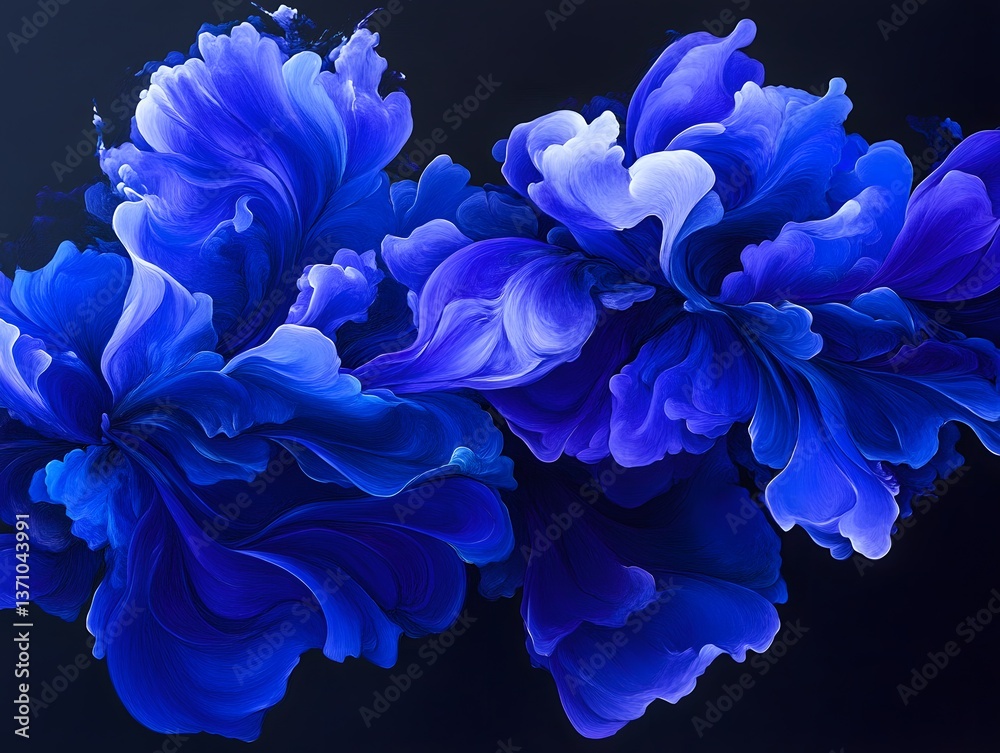 Abstract Blue Floral Swirls: AI Generated Art Abstract Blue Floral Swirls: AI Generated Art