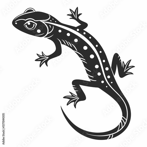 Newt black silhouette icon vector
