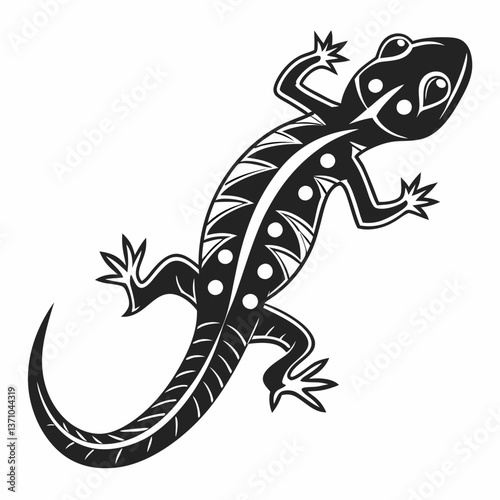 Newt black silhouette icon vector