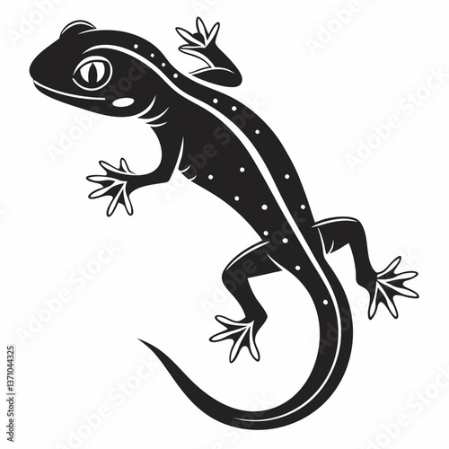 Newt black silhouette icon vector