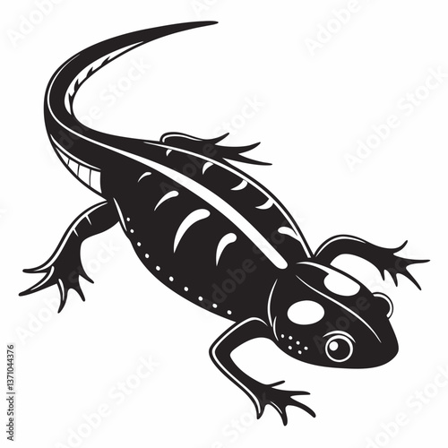 Newt black silhouette icon vector