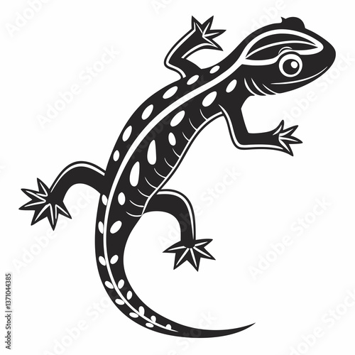 Newt black silhouette icon vector