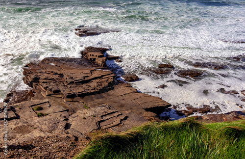 Obraz na płótnie Wild Atlantic Way Ocean. Aerial landscape Cliffs, Ireland. w salonie