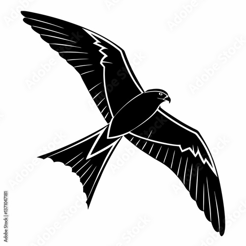 nightjar black silhouette icon vector