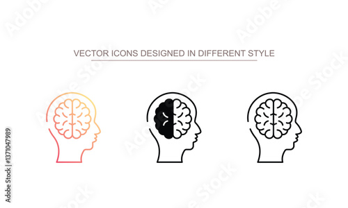 Psychology icon design with white background stock illustration