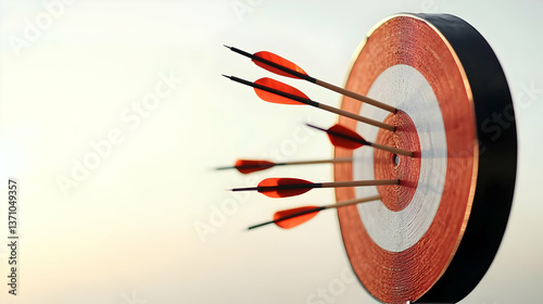 Red Arrows Aiming At Target
