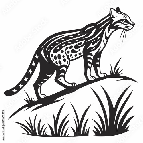 Wallpaper Mural Ocelot black silhouette icon vector Torontodigital.ca