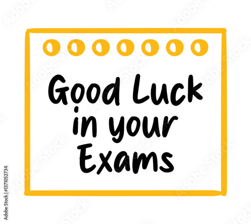 good luck in your exams lettering. vector illustration