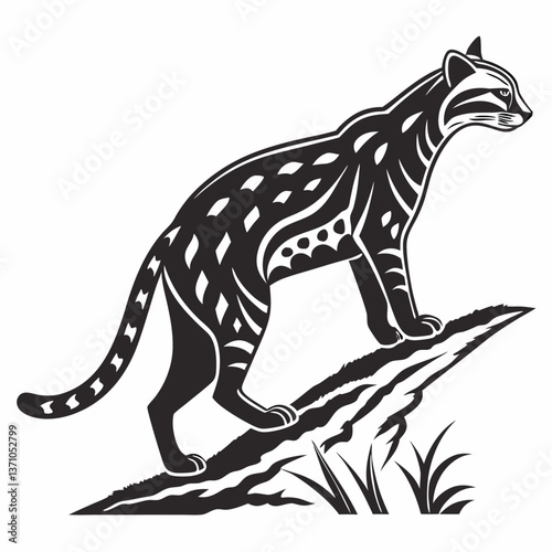 Wallpaper Mural Ocelot black silhouette icon vector Torontodigital.ca