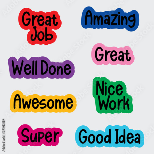 colorful stickers pack. vector illustration